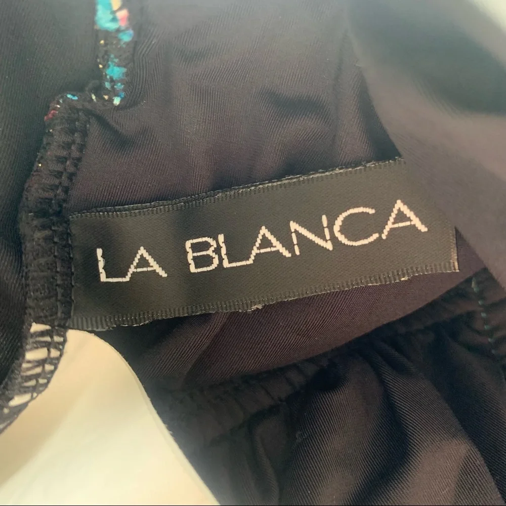 La Blanca Running Stitch Halter Tankini Top